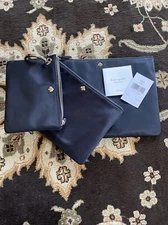 Kate Spade New York Dawn Triple Pouch Nylon Zipper (Black & Light Gold Hardware)