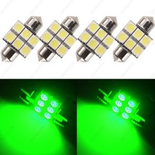 4 X Green 31mm 5050 6smd Dome Map Interior Led Light Bulbs De3175 De3022 Tool