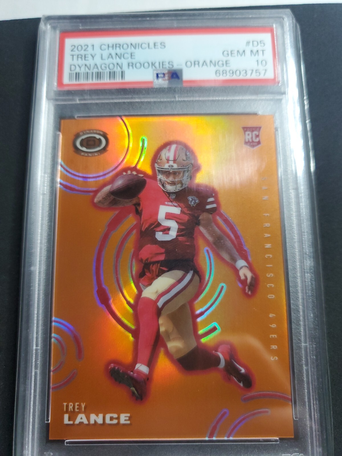 Trey Lance Panini Chronicles Dynagon Rookies #D5 Orange