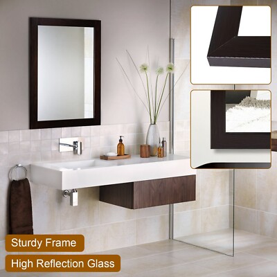 16'' x 12'' Bathroom Rectangular Wall Mounted Mirror PS Frame Vanity Makeup Mirror