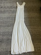 Women?s Chicaboo Maternity Tall Dress White One Size Stretchy Long M5