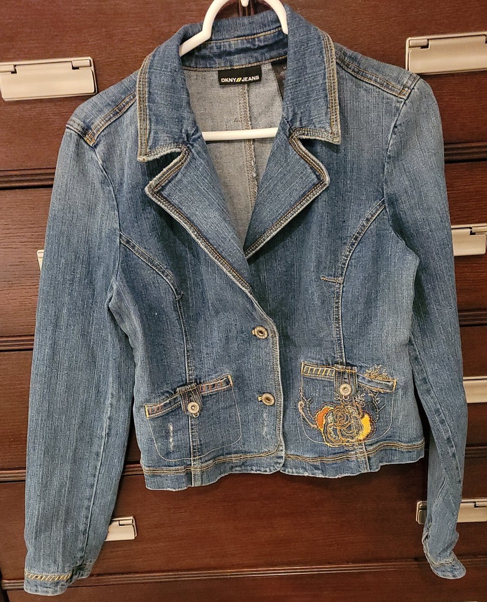 Veste En Jean DKNY - Taille M - Bleu Stonewash - Style Décontracté - Occasion Très Bon état