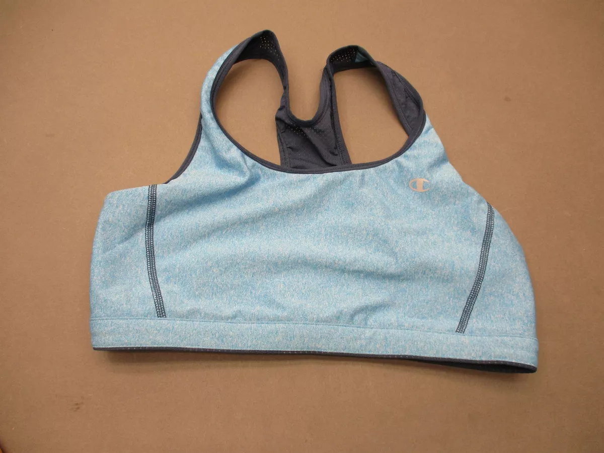 Champion Size L Women Blue Wireless Unpadded Sports Bra 4A