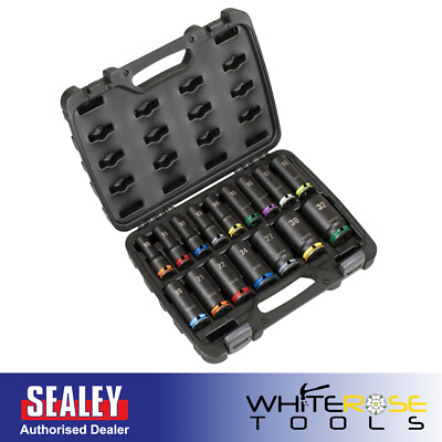 Sealey Premier Lock-On  Steckschlüsselsatz 1/2 Zoll Vierkant 16-teilig 10-32 mm metrisch