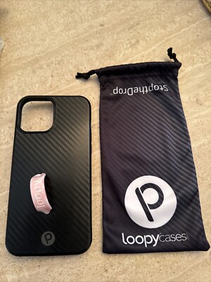 Loopy iPhone 12 Pro Max Phone Case Bag Black With Pink Loop