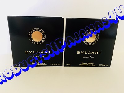 LOT of 2~ Bvlgari JASMIN NOIR Eau de Parfum .05oz/1.5ml CARDED SAMPLES Free Ship