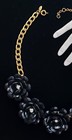 Designer ILY Signed Couture Black Rhinestone Flower Cluster Statement Necklace  — photo 4