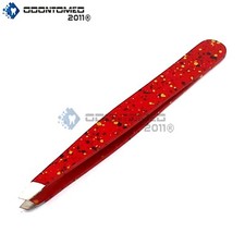Tweezers Red Professional Slanted Tip Hair Remover Makeup Eyebrow Tools