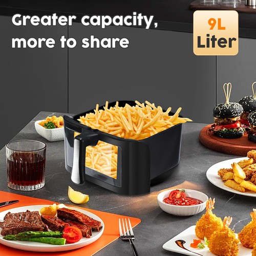 9L Large Air Fryer 1400W Low Fat Oil free Healthy Oven Frying Kitchen Cooker UK - Picture 9 of 16