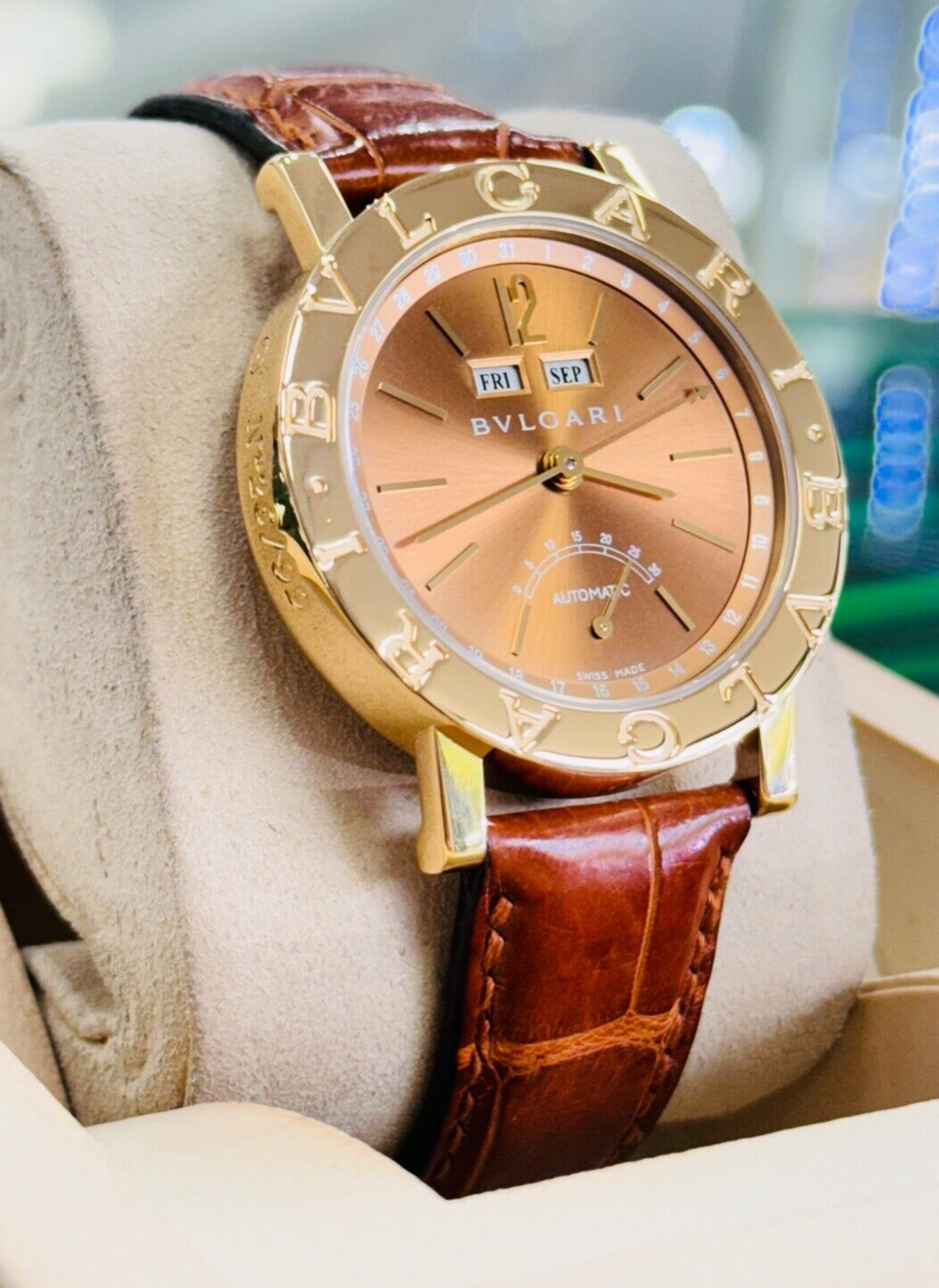 BULGARI BVLGARI 18K Rose Gold Annual Calendar Brown BB38GLAC