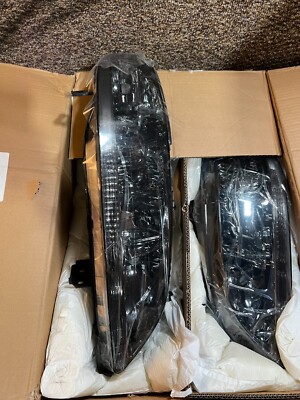(QTY 2) DNA Black Housing Headlight Amber HL-ACC98 For 98-02 Honda Accord