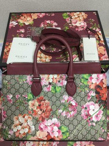 gucci floral duffle bag