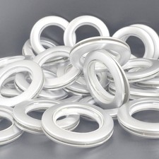 32 Pack Curtain Grommet Plastic Eyelet Rings 1-9/16 Inch Silver Matte Large