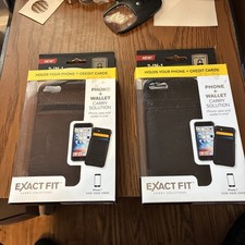 2 -  Exact Fit 2-in-1 Techcase Case Holds Phone & Credit Cards For Apple iPhone