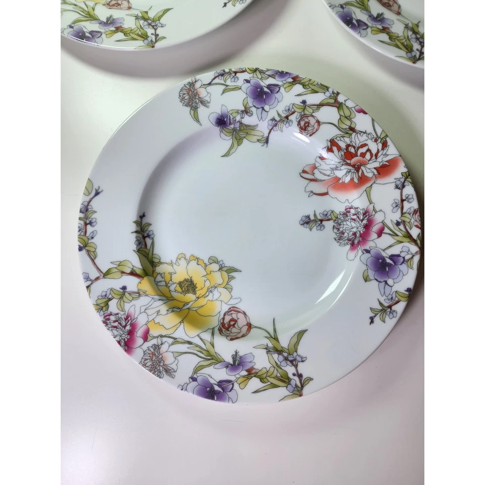 Platos de cena Charter Club Blossom amarillo púrpura floral vid 10,75" - Juego de 3 Foto 2 de 4