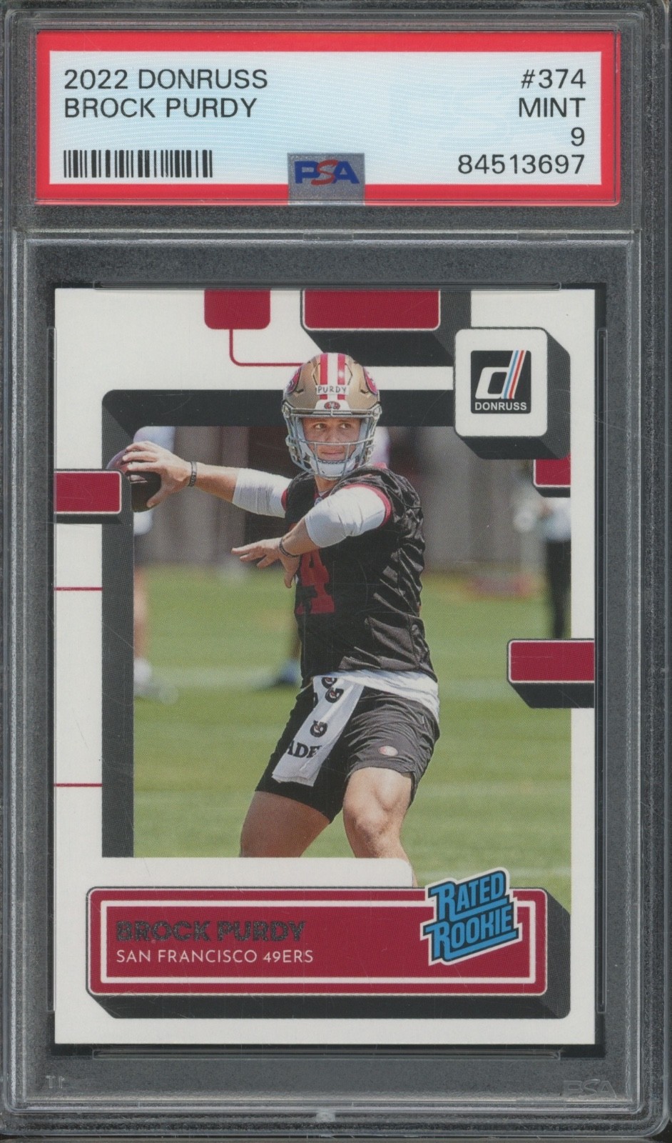 2022 Panini Donruss #347 Brock Purdy RC Rookie Mint PSA 9