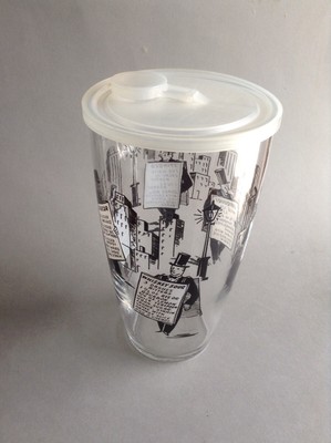 Vintage Libbey Glas US Sandwich Brett Werbung Männer US Skyline 6 Rezepte Cocktail Shaker