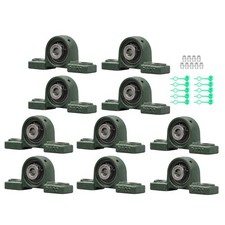 Self-Aligning Solid Base Qty10 UCP201-8 Pillow Block Bearing 1/2" Bore 2-Bolt