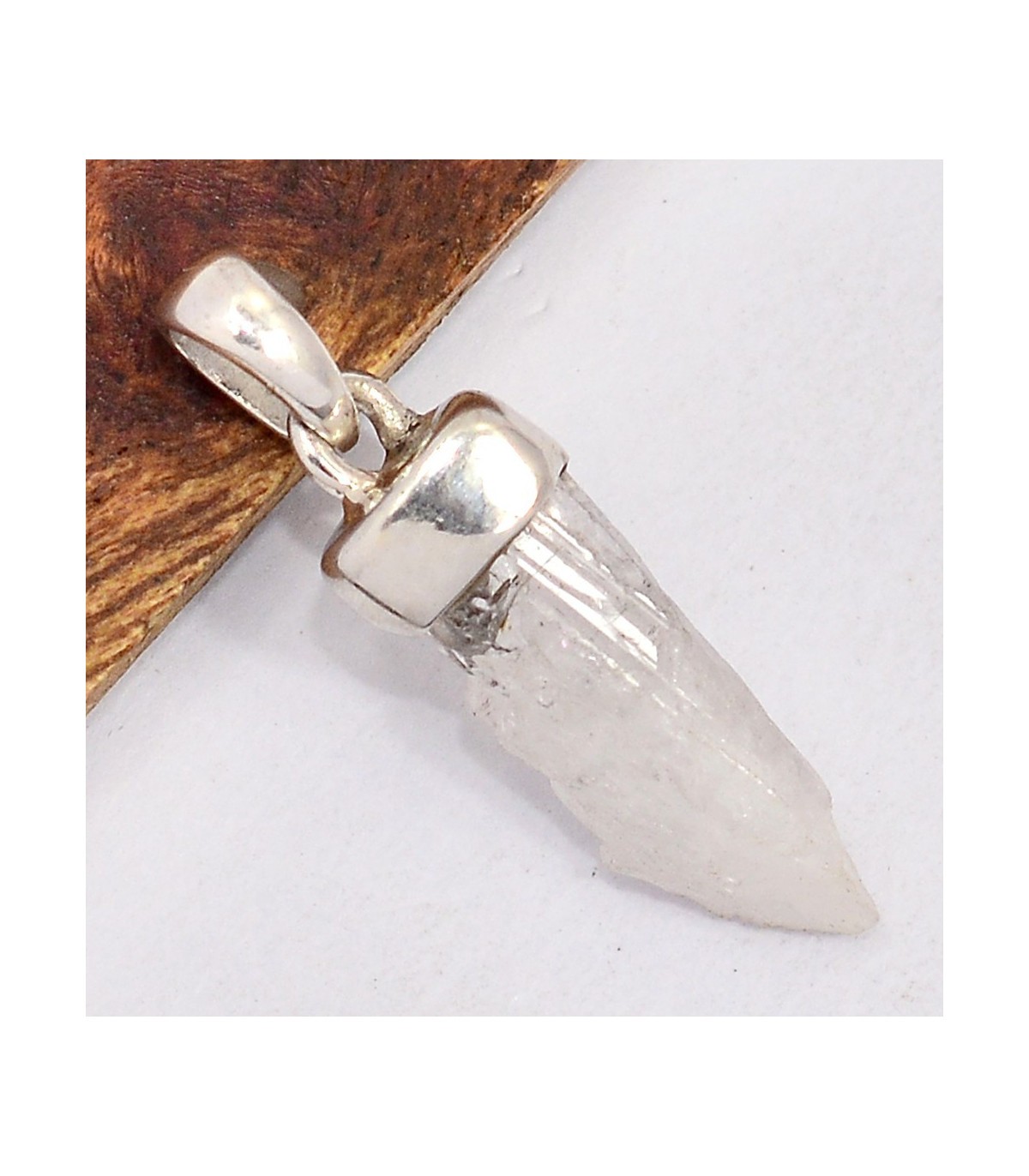 Pendentif en Danburite brute SK33.2, l'éclat de l'argent 925 pour collectionneur