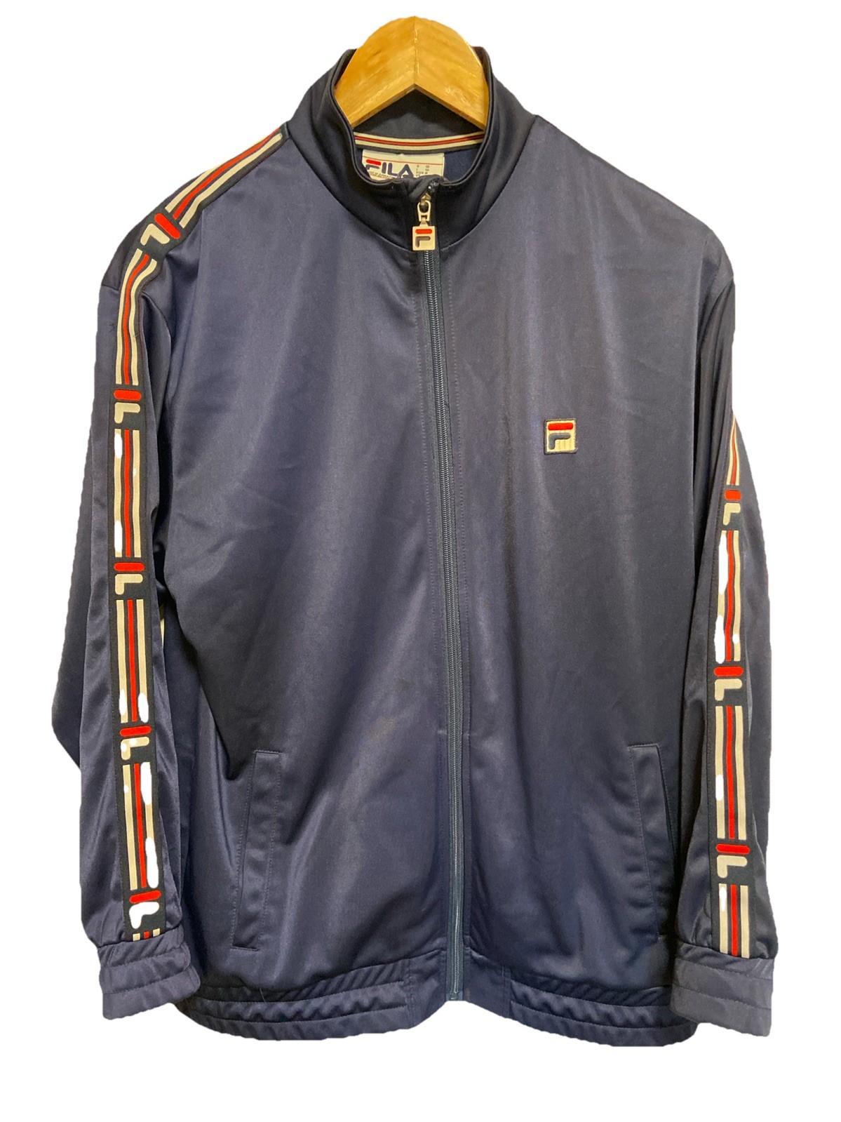 FILA Giacca Track Uomo Rosso Bianco Blu Linea Classica BOTTOM DOWN Taglia M