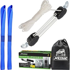 Heavy-Duty Rope Hoist 2000LB 50ft Tackle System 5:1 Ratio Lifting Power