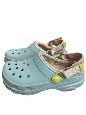 Crocs All Terrain Lined Clog Adult Unisex Men s Size 7 Women s 9 Gray/Coral