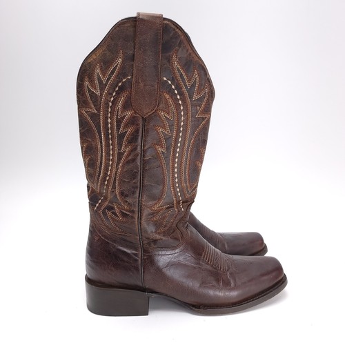 J.B. Dillon Cowboy Boots Womens 9 B Reserve Leather Square Toe Cowgirl JBR3406