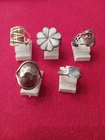 New ListingLot of 5 Vintage Sterling Silver Rings. Various Sizes.  21.9 Grams.