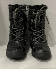 Michael Kors Womens Sz 6M Leather Ankle Combat Boots Lace Up Black Gray HL16G