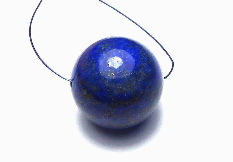 LAPIS Round Bead XL20mm Blue Pendant Focal Bead NATURAL COLOR
