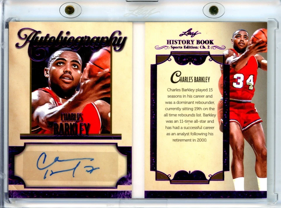 2025 Leaf History Book Chapter 2 Charles Barkley Auto 8/8 Autograph Book Card - Image 2 of 2