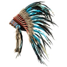 Novum Crafts Feather Headdress  Native American Indian Inspired  Turquoise