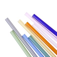 19CM Long Round Head Glass Straw Eco Friendly Reusable Drinking Straws For Bar