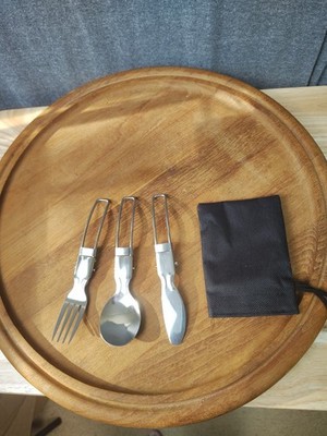Utensil Set Camping Cutlery Utensil Set Folding Silver Spoon Fork Newest
