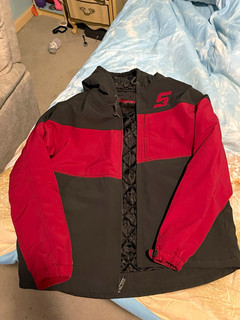 Snap on Black/Red Hooded Logo winter Jacket Size XL