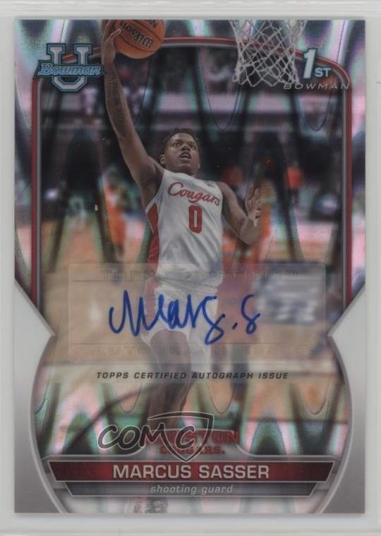 2022 Bowman U Chrome Prospect RayWave Refractor /199 Marcus Sasser #93 Auto 1m1f