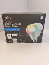 GE Cync Full Color Smart Bulbs 3 Pack LED A19 Dimmable