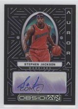 2021 Panini Obsidian Aurora Electric Etch Purple 55/75 Stephen Jackson Auto 10up
