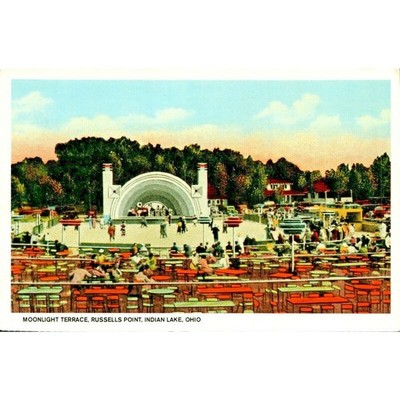 Postcard Open Air Dance Hall Scene Ohio OH Chrome