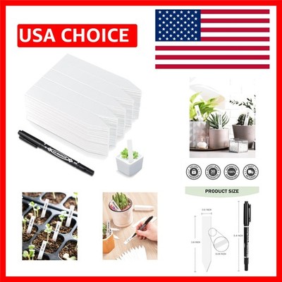 200 Pack Waterproof Plastic Plant Tags with Permanent Marker for Easy Labeling