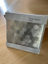 Tile Peel N Stick Wall Decor Genuine Mosaic V009 SILVER