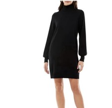 Wayf Morela Black Long Sleeve Turtleneck Sweater Dress | L
