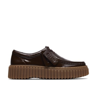 Clarks Original Women's Torhill Bee Oxfords Dark Brown Patent 26186667