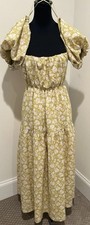 ASTR THE LABEL Bubble Tier Maxi Dress in Olive & Peach Floral size S