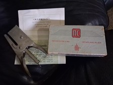 Vintage 1950's Neva-Clog Stapling Plier J-30 in original Box w/ Booklet stapler
