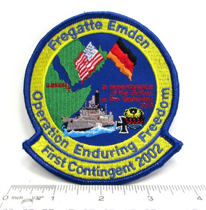 2002 Fregatte Emden Operation Enduring Freedom OEF Jacket Patch First Contingent