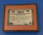 1865 Central Rail Road & Banking Co of Georgia Bond FRAMED Tax Stamp Civil War
