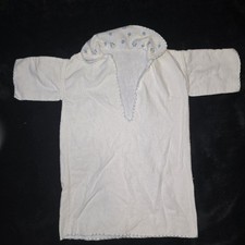 VTG Baby Pullover Robe Sleepwear Gown White Pastel Blue Floral