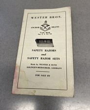 Vintage Antique Wester Bros Safety Razor Brochure