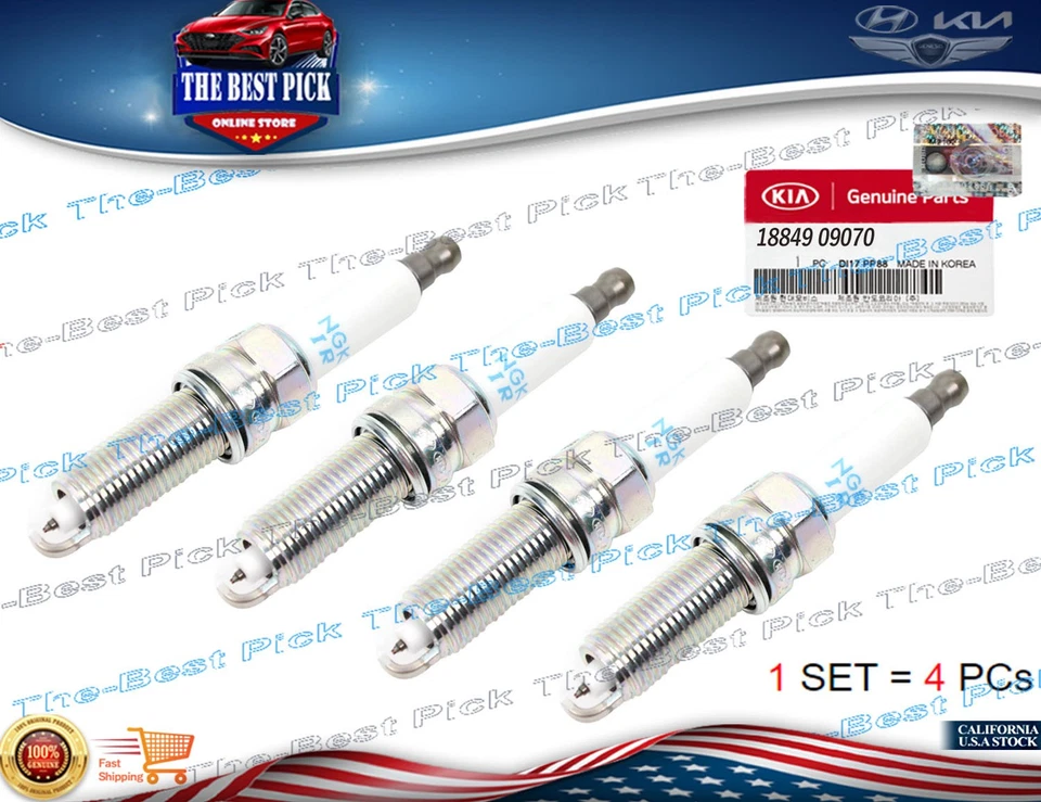 Bujía genuina OEM 4 PIEZAS para Optima HYBRID 2017-2019~Sonata Hybrid 2016-2019 Foto 2 de 4